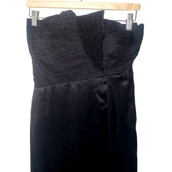 Carlos Miele strapless beaded asymmetric waist black gown Womans 38 US 8 - Picture 2 of 10
